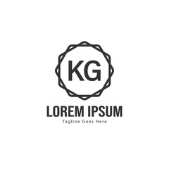 Initial KG logo template with modern frame. Minimalist KG letter logo vector illustration