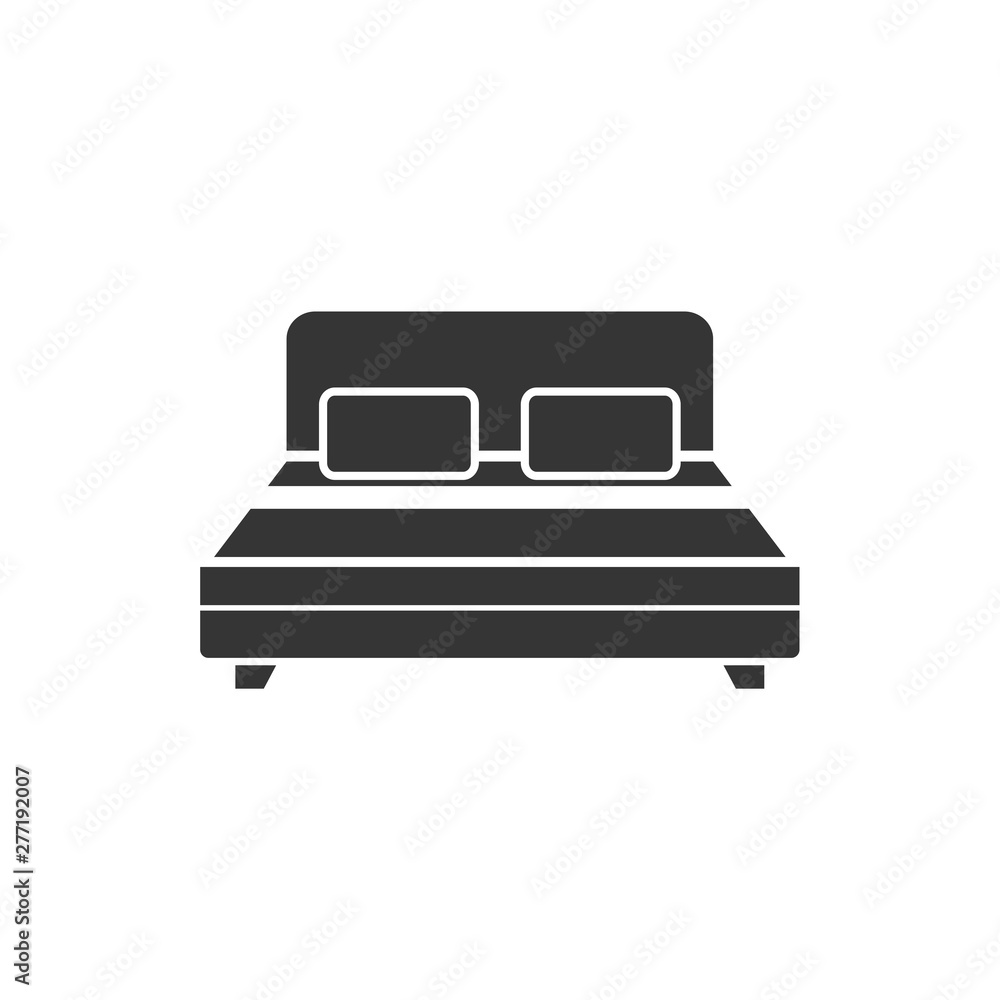 Poster bed icon template black color editable. double bed symbol vector sign isolated on white background. 