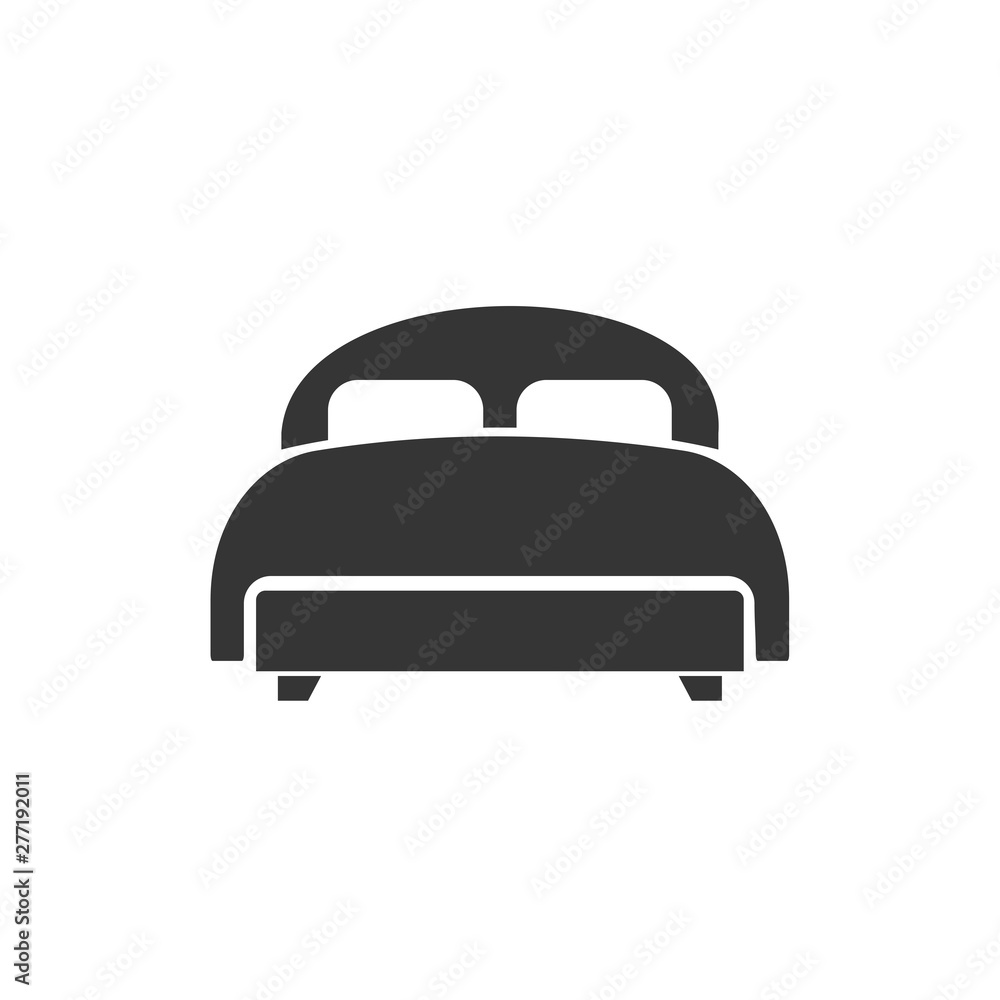 Poster bed icon template black color editable. double bed symbol vector sign isolated on white background. 