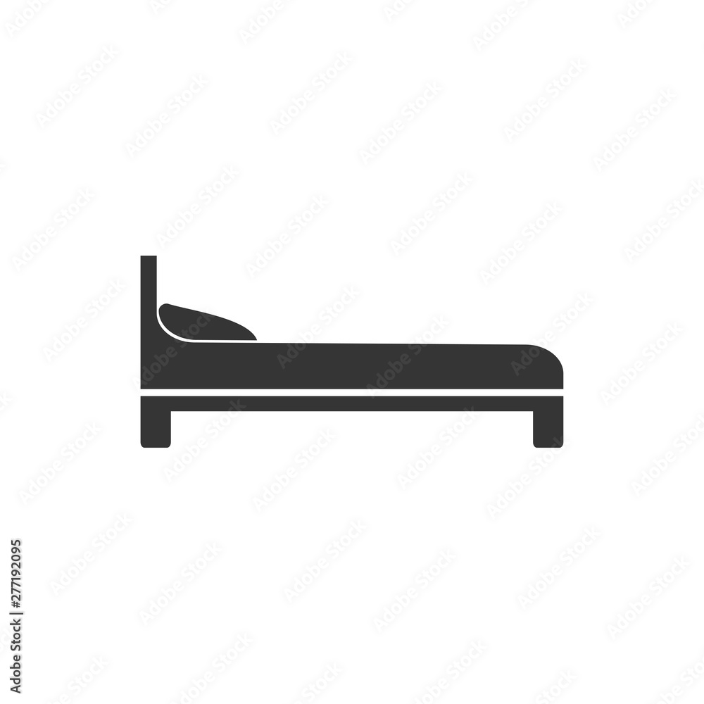 Poster bed icon template black color editable. double bed symbol vector sign isolated on white background. 