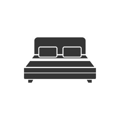 Bed icon template black color editable. Double bed symbol vector sign isolated on white background. Simple logo vector illustration for graphic and web design.