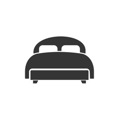Bed icon template black color editable. Double bed symbol vector sign isolated on white background. Simple logo vector illustration for graphic and web design.