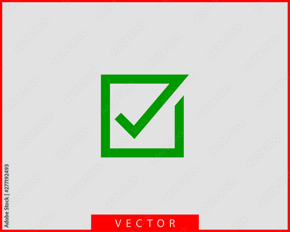 Poster check mark icon vector symbol design element.