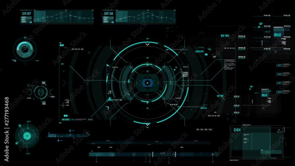 Poster circle hud head up display interface target pointer element for futuristic cyber technology concept 