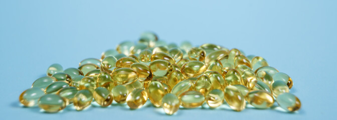 Capsules with fats for diet and healthy eating