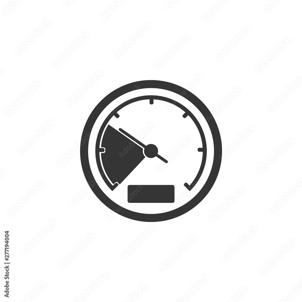 Poster Speedometer icon template black color editable. Speedometer symbol vector sign isolated on white background. Simple logo vector illustration for graphic and web design.
