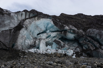 Iceland glacier blue colour ice