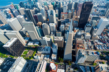 Fototapeta premium Downtown San Francisco aerial view of skyscrapers
