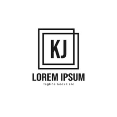 Fototapeta premium Initial KJ logo template with modern frame. Minimalist KJ letter logo vector illustration