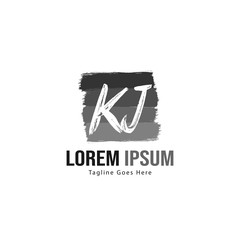 Initial KJ logo template with modern frame. Minimalist KJ letter logo vector illustration