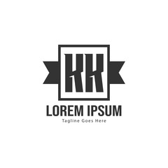 Initial KK logo template with modern frame. Minimalist KK letter logo vector illustration