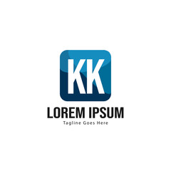 Initial KK logo template with modern frame. Minimalist KK letter logo vector illustration