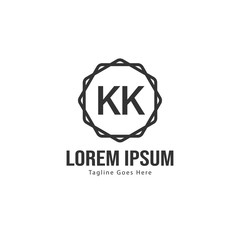 Fototapeta premium Initial KK logo template with modern frame. Minimalist KK letter logo vector illustration