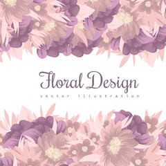 Floral frame with colorful flower.