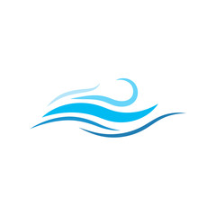 Fototapeta na wymiar Blue wave object icon isolated water concept vector background