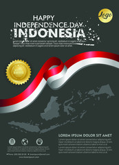 Indonesia happy National Day background template for a poster leaflet and brochure