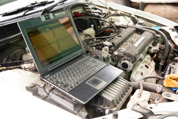 Computer diagnostics of the car.