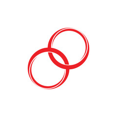 linked rings 3d logo vector