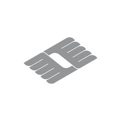 Obraz premium abstract linked wings logo vector