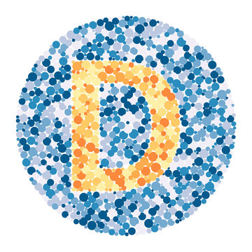 D letter color distributed circles dots illustration