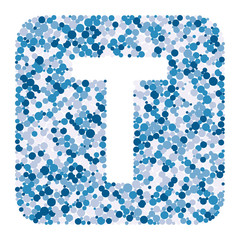 T letter color distributed circles dots illustration