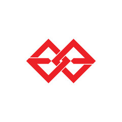 abstract letter ge square geometric logo vector