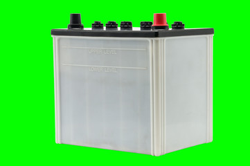Car battery on a white background