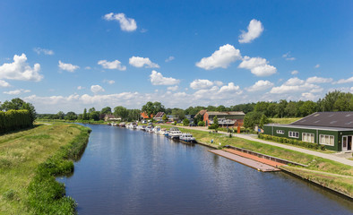 Canal between Echten and Hoogeveen cities in Drenthe, Netherlands