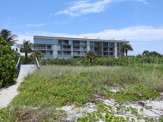 Condo building and Beach access on Cocoa Beach in Florida!