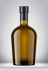 Glass bottle mockup. With foil version