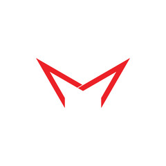 letter m simple arrow logo vector