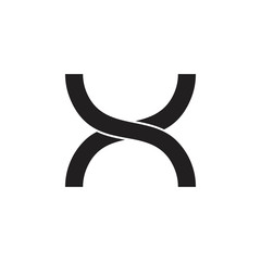 letter x linked simple logo vector