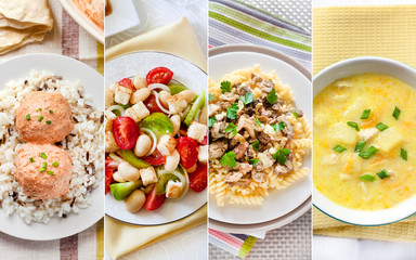 Collage of different colofrul meals