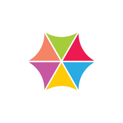 colorful arrow geometric swirl triangle logo vector