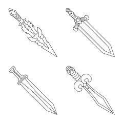 Vector design of game and armor icon. Collection of game and blade stock symbol for web.