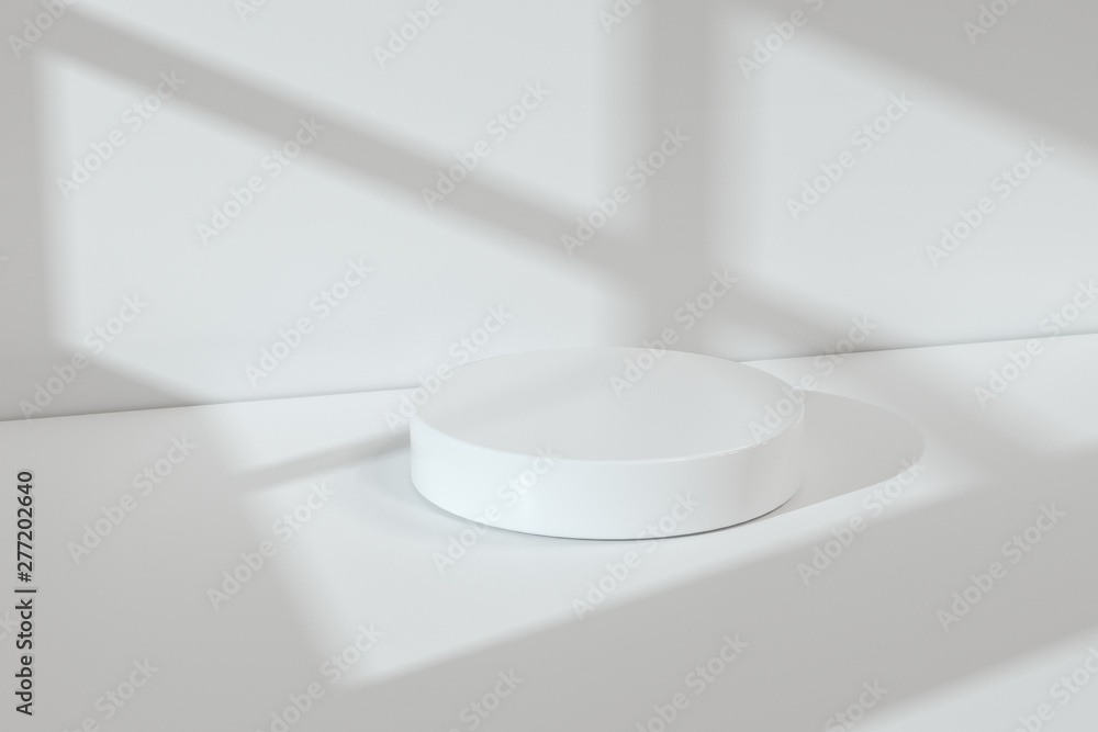 Poster the platform for product presentation in a empty room, 3d rendering