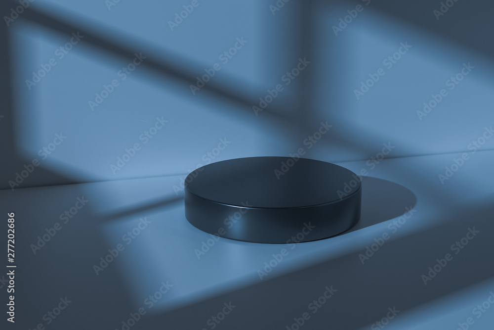 Poster the platform for product presentation in a empty room, 3d rendering