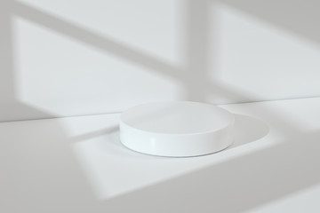 the platform for product presentation in a empty room, 3d rendering