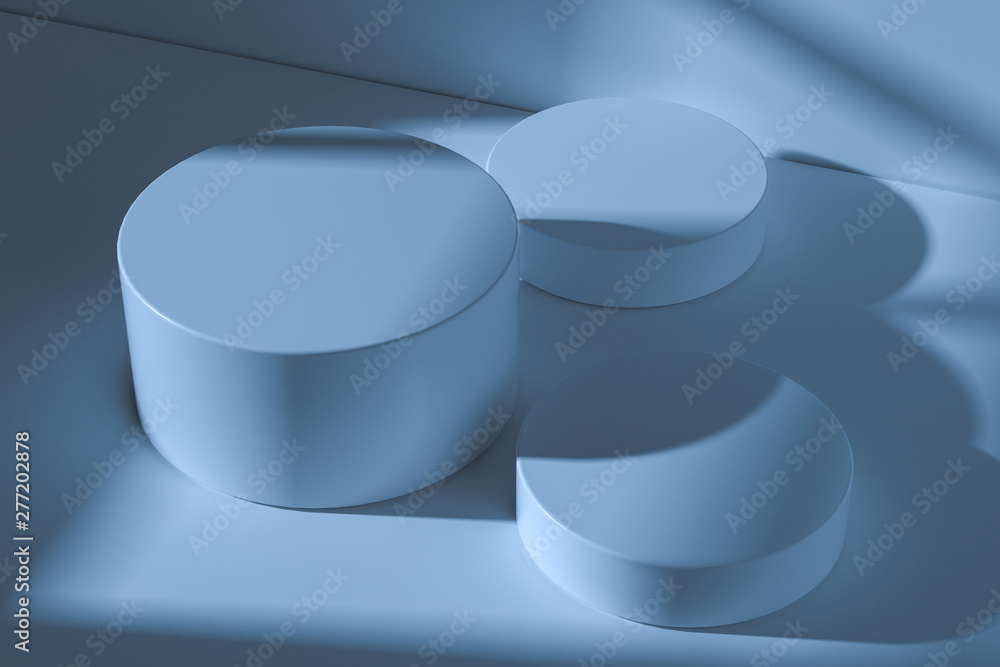 Poster the platform for product presentation in a empty room, 3d rendering