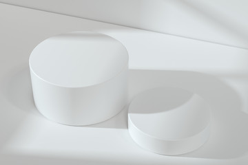 the platform for product presentation in a empty room, 3d rendering