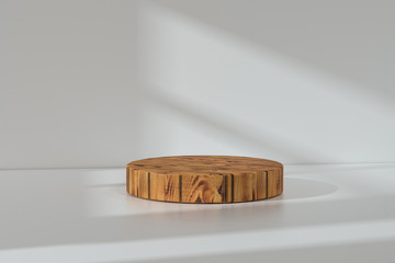 the platform for product presentation in a empty room, 3d rendering