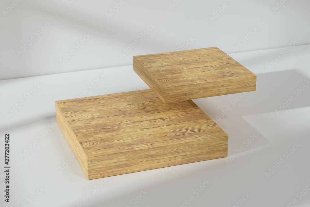 Poster the platform for product presentation in a empty room, 3d rendering
