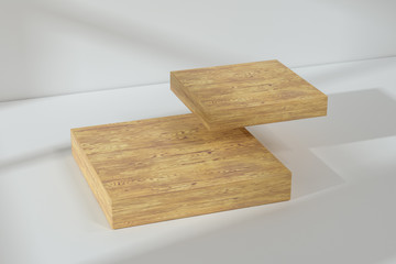 the platform for product presentation in a empty room, 3d rendering