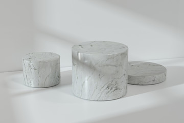 the platform for product presentation in a empty room, 3d rendering