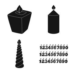 Vector illustration of candlelight and decoration logo. Collection of candlelight and wax stock symbol for web.
