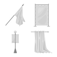 Vector design of promotional and textile sign. Set of promotional and white stock symbol for web.