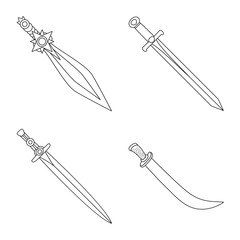 Isolated object of game and armor symbol. Set of game and blade stock vector illustration.