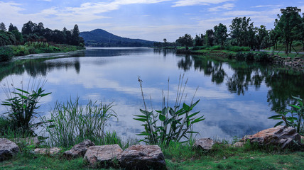 Landscape of Wuhan East Lake of Hubei province. East Lake Scenic Area of Wuhan