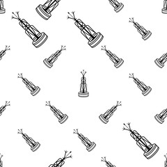 Buoy Icon Seamless Pattern, Float Buoy Icon