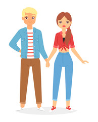 Fashion couple boys and girls looks clothes vector beautiful girl and dress up or clothing with fashion pants dresses or shoes illustration isolated on white background